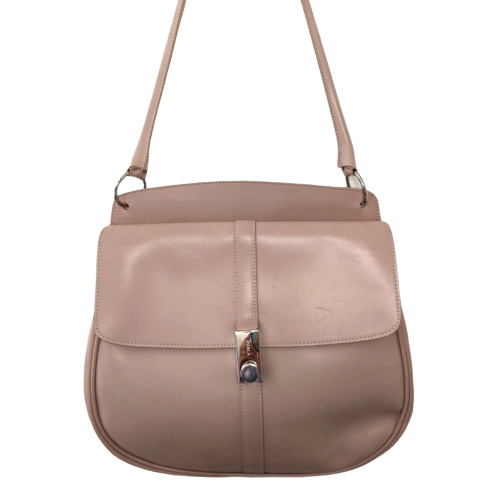 Furla Vintage Top Handle Purse Mauve Light Pink - Picture 2 of 14